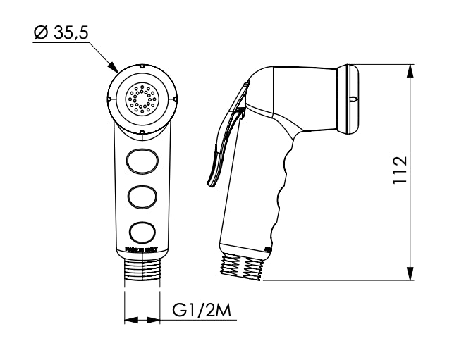 Doccetta per wc bianco a leva, ergonomico