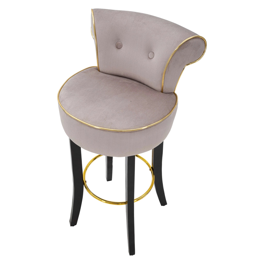 Tupiza, Sgabello Rivestimento in Velluto, 46x48x96h cm Grigio Tortora