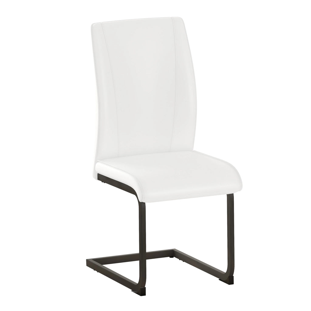Sedie da Pranzo in Ecopelle Bianca ¨C Xylo ¨C Set 2 Pezzi, Gambe in Metallo Nero