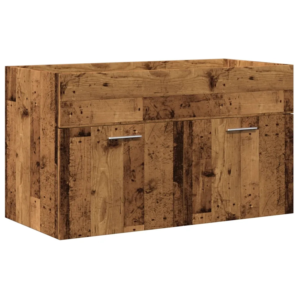 Set Mobili da Bagno | Armadio da bagno 2 pz Legno Antico in Legno Multistrato