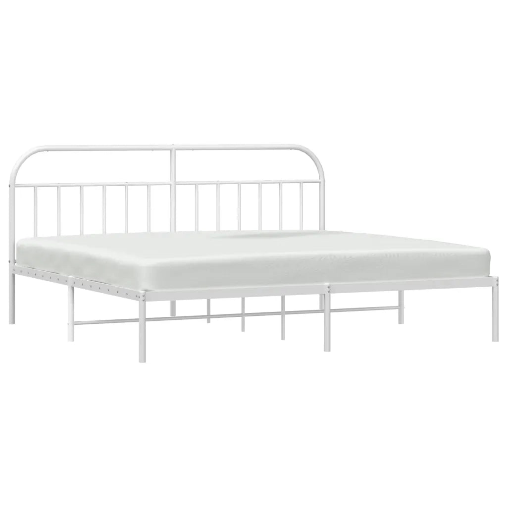Giroletto con Testiera Metallo Bianco 200x200 cm 353691