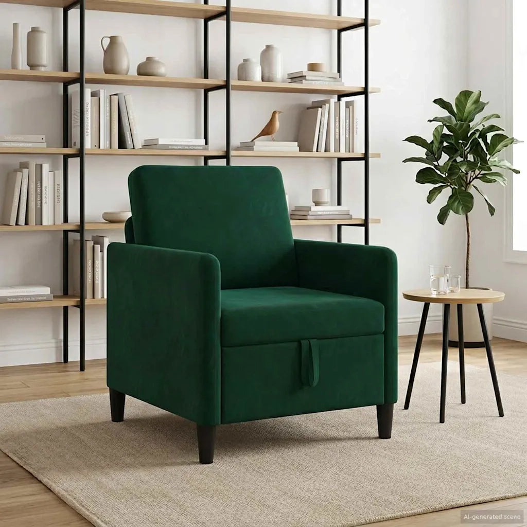 Divano con Storage Verde Scuro 72 x 78 x 87 cm Poliestere 42036879