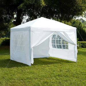 Gazebo 3 x 3 M Impermeabile Uv Resistente Con Pareti Laterali 2 Porte Con Cerniera E Finestre Pieghevole Apertura A Spinta Pop Up Struttura Acciaio Giardino