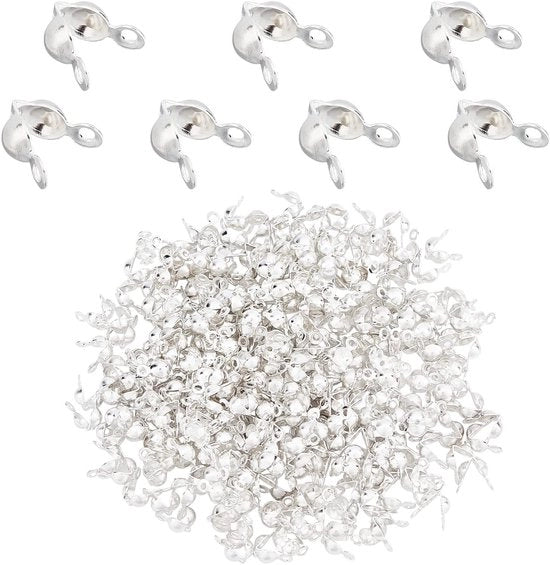 Slitta per gioielli - 300 pezzi - Fermo per collane e bracciali - Fermo per catenina - Slitta per collana - Slitta per bracciale - Slitta con gancio - Diametro gancio: 1,4 mm