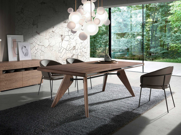 Tavolo da pranzo rettangolare noce e noce