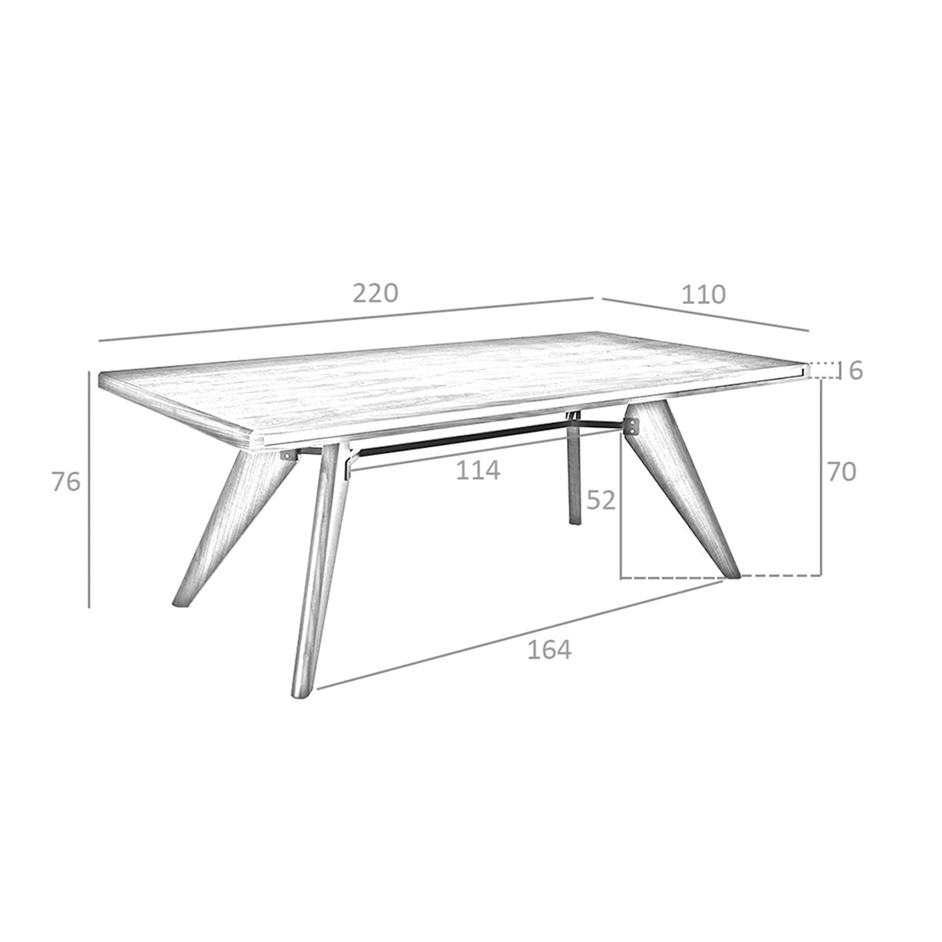Tavolo da pranzo rettangolare noce e noce