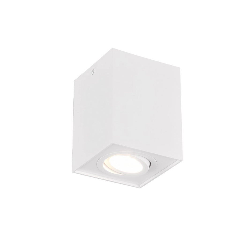 Faretto da soffitto quadrato bianco GU10 Trio Biscuit