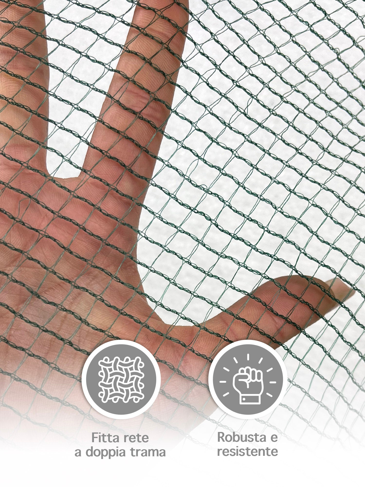 Rotolo Rete Antigrandine A Doppia Trama Extra Rinforzata Antistrappo Lunghezza 10 Metri Varie Altezze Ammortizzante Di Facile Installazione Protezione Auto Orti Coltivazioni  - 1.5x10Metri