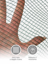 Rotolo Rete Antigrandine A Doppia Trama Extra Rinforzata Antistrappo Lunghezza 10 Metri Varie Altezze Ammortizzante Di Facile Installazione Protezione Auto Orti Coltivazioni  - 1.5x10Metri