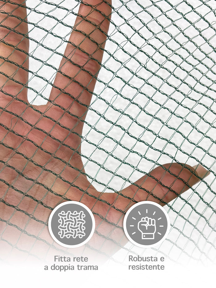 Rotolo Rete Antigrandine A Doppia Trama Extra Rinforzata Antistrappo Lunghezza 10 Metri Varie Altezze Ammortizzante Di Facile Installazione Protezione Auto Orti Coltivazioni  - 3.0x10Metri