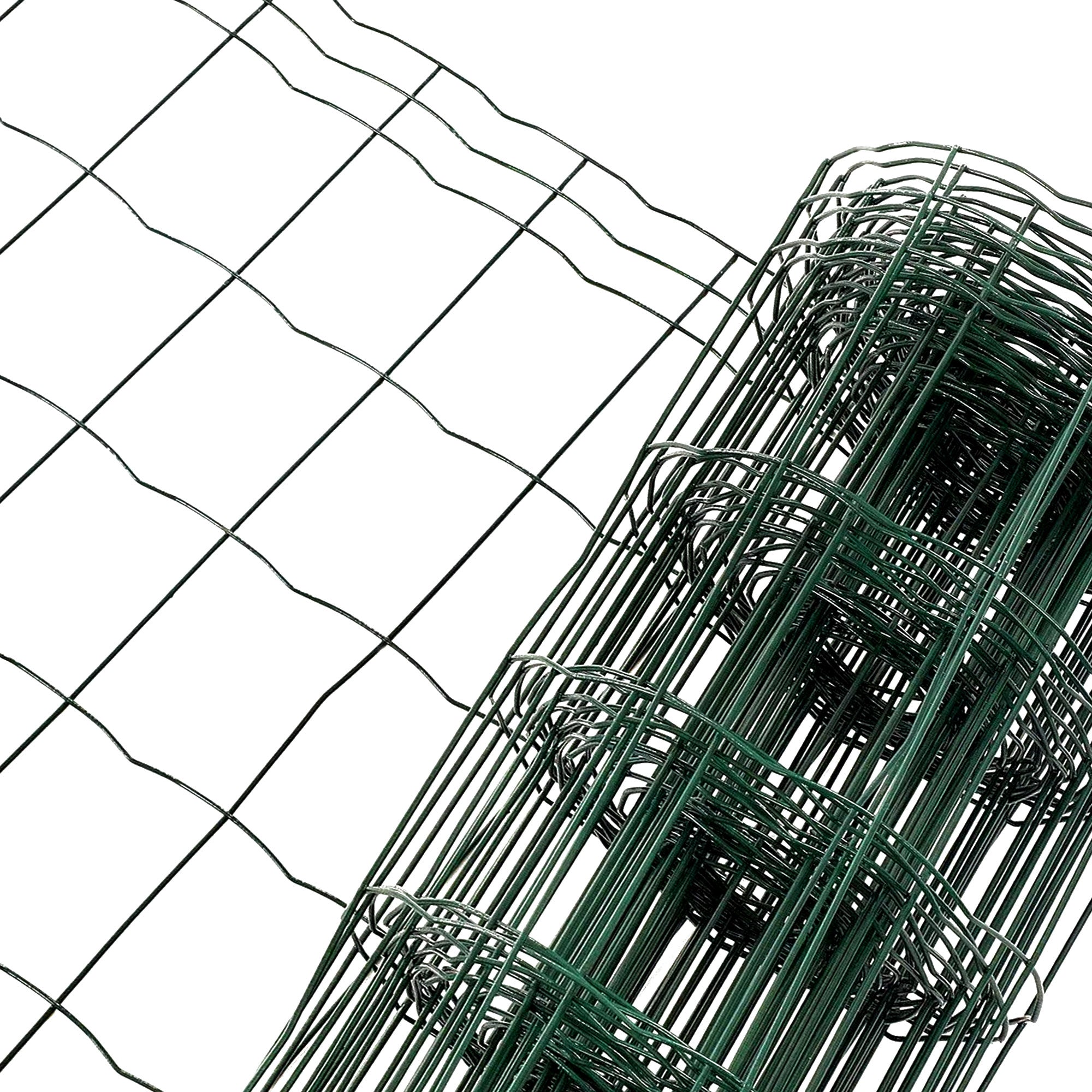 Rotolo Rete Metallica Antiruggine Per Recinzione Lunghezza 25 Metri Varie Altezze Acciaio Zincato Rivestito Pvc Recinzioni Giardino Terrazzo Pollaio Animali Ringhiere Cancelli Gabbie - 1.0x25Mt