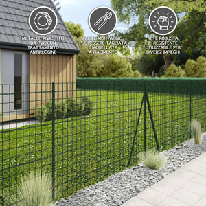 Rotolo Rete Metallica Antiruggine Per Recinzione Lunghezza 25 Metri Varie Altezze Acciaio Zincato Rivestito Pvc Recinzioni Giardino Terrazzo Pollaio Animali Ringhiere Cancelli Gabbie - 1.5x25Mt