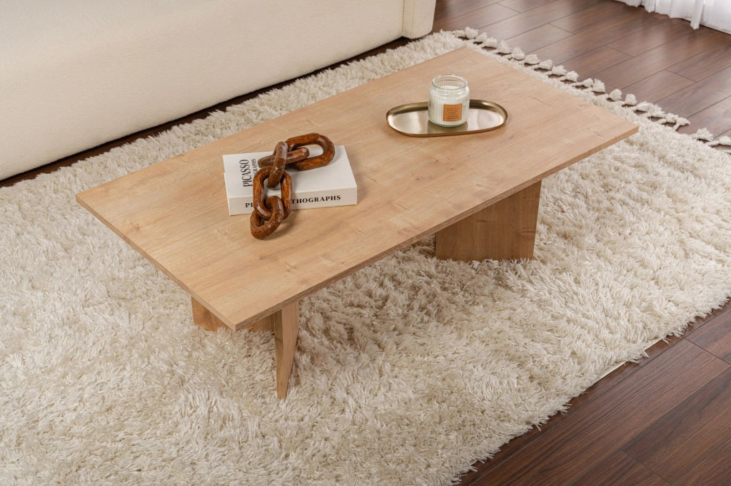 Tavolino da caffè in legno "Sabin" - 60 x 119 x 40 cm - Rovere Zaffiro