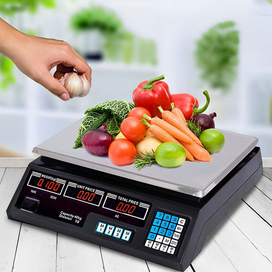 Bilancia Elettronica Digitale 40 kg Professionale Acciaio con Display e Batteria Ricaricabile