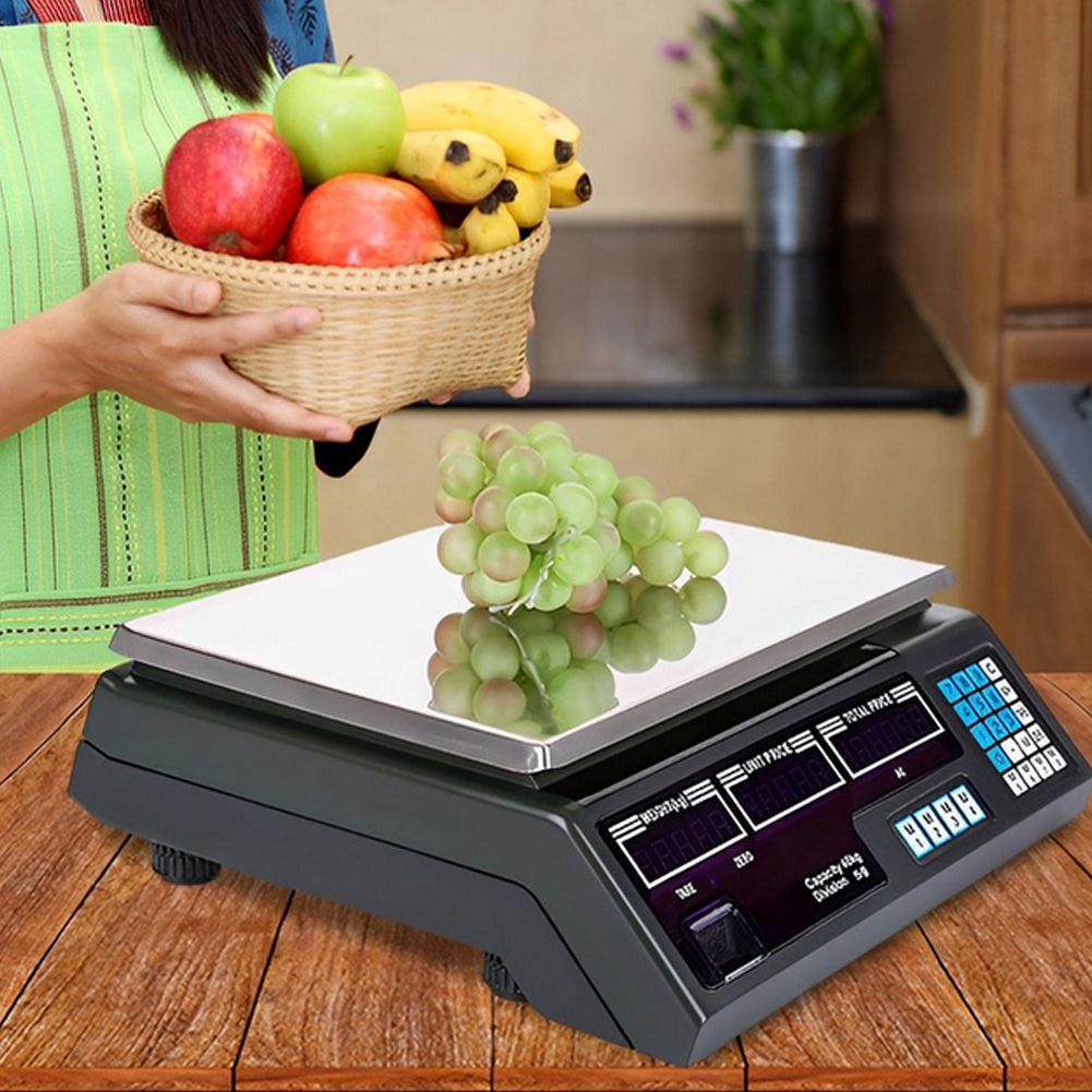 Bilancia Elettronica Digitale 40 kg Professionale Acciaio con Display e Batteria Ricaricabile