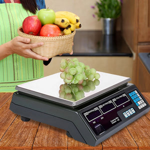 Bilancia Elettronica Digitale 40 kg Professionale Acciaio con Display e Batteria Ricaricabile