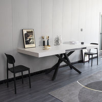 Tavolo Cucina Sala da Pranzo Allungabile Gambe a incrocio 90x140-220 cm Bianco Frassinato