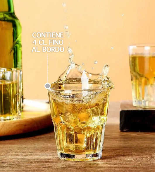 Set 12/24 Bicchieri Da Shot In Vetro Capacità 4Cl Certificati Contatto Alimentare Lavabili In Lavastoviglie Base Spessa Feste Liquori Amari Si Microonde Bicchierini Shottini Tequila Casa Bar Pub Dresda - 24 Pezzi