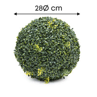 Greenball Sfera Di Bosso Decorativa Siepe Finta Artificiale Con Foglie 2 Misure Ø28/38 Cm Realistica UV Resistente Palla Foglie Verde Giardino Per Ambienti Esterni Interni  - 28