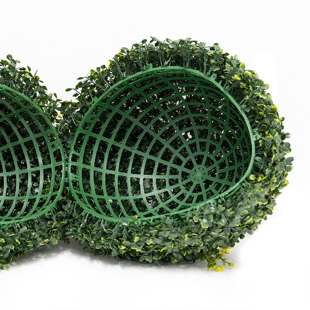 Greenball Sfera Di Bosso Decorativa Siepe Finta Artificiale Con Foglie 2 Misure Ø28/38 Cm Realistica UV Resistente Palla Foglie Verde Giardino Per Ambienti Esterni Interni  - 38