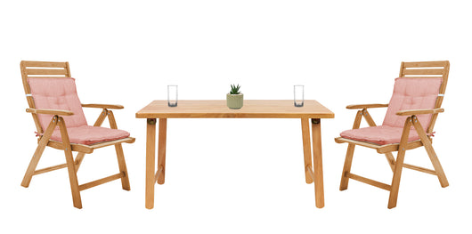 Set Cuscini Sedia Con Schienale Imbottiti Con Laccetti Banda Elastica 40 x 80 Cm Cipria - 6 Pezzi