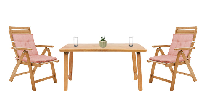 Set Cuscini Sedia Con Schienale Imbottiti Con Laccetti Banda Elastica 40 x 80 Cm Cipria - 6 Pezzi