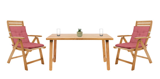 Set Cuscini Sedia Con Schienale Imbottiti Con Laccetti Banda Elastica 40 x 80 Cm Corallo - 6 Pezzi