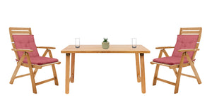 Set Cuscini Sedia Con Schienale Imbottiti Con Laccetti Banda Elastica 40 x 80 Cm Corallo - 4 Pezzi