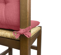 Set Cuscini Sedia Con Schienale Imbottiti Con Laccetti Banda Elastica 40 x 80 Cm Corallo - 4 Pezzi