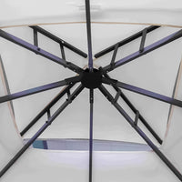 Gazebo Da Giardino Con Zanzariera 3x3 Mt Struttura In Alluminio E Acciaio Con Pareti Laterali E Zanzariere Con Camino Antivento E Copertura Impermeabile Picchetti Inclusi 