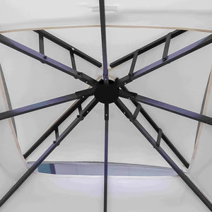 Gazebo Da Giardino Con Zanzariera 3x4 Mt Struttura In Alluminio E Acciaio Con Pareti Laterali E Zanzariere Con Camino Antivento E Copertura Impermeabile Picchetti Inclusi 