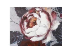Dipinto Su Tela White/Red Flower Darkback Cm 120X3,7X60
