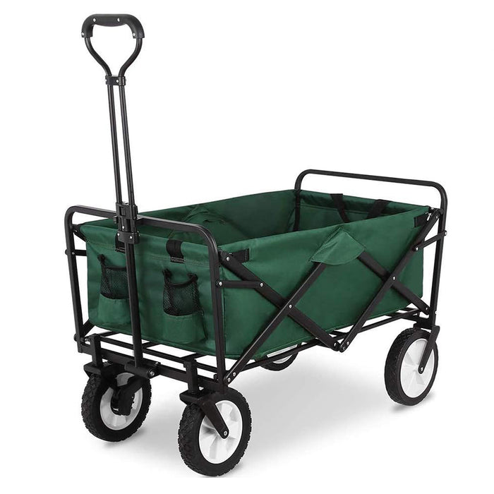 Carrello In Acciaio Pieghevole Con Freni Giardino XXL 150Lt Carrellino PortaSpesa Spiaggia Mare Campeggio Manico Regolabile Carretto Shopping Ruote Adatte A Qualsiasi Terreno Richiudibile Salvaspazio