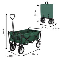 Carrello In Acciaio Pieghevole Con Freni Giardino XXL 150Lt Carrellino PortaSpesa Spiaggia Mare Campeggio Manico Regolabile Carretto Shopping Ruote Adatte A Qualsiasi Terreno Richiudibile Salvaspazio