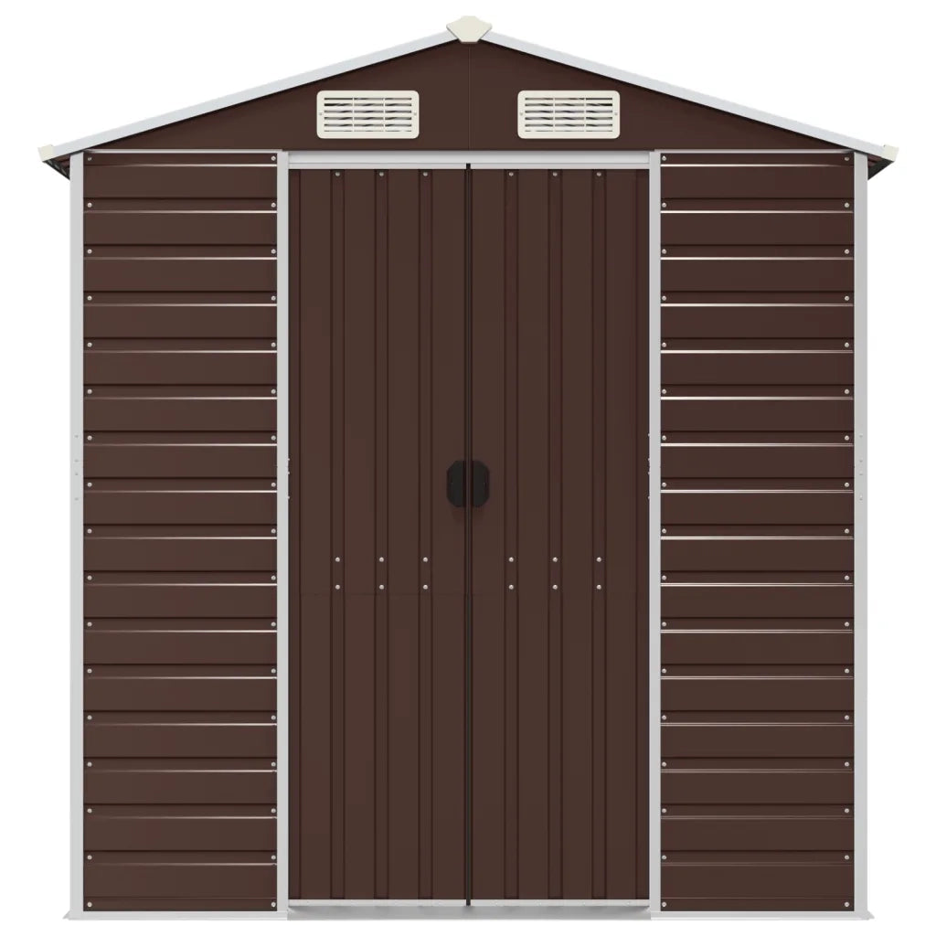 Casetta da giardino marrone 191x470x198 cm in acciaio zincato 3188268