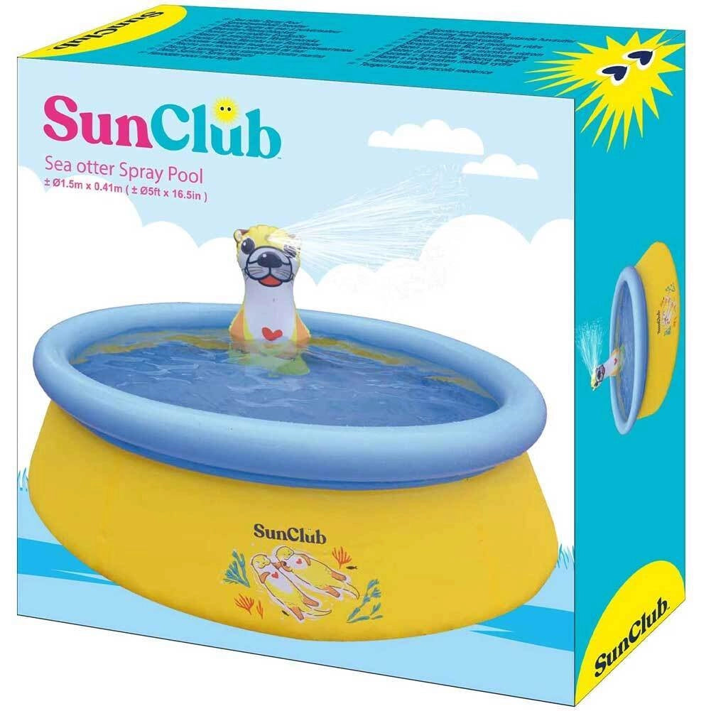 Piscina Gonfiabile Forma Lontra per Bambini 150cm con Doccia Spruzzo Giardino