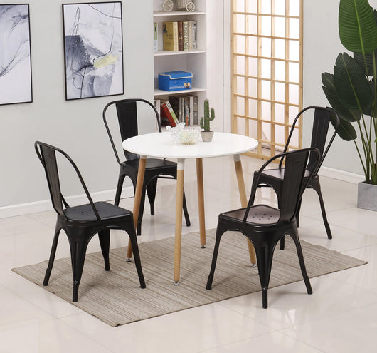 Set 4 Sedie In Metallo Impilabili Sedia Soggiorno Bistrot Sala Da Pranzo Design Stile Industriale Vintage Sedia Pub Birreria Ristorante Colore Nero Piedini Antiscivolo Antigraffio