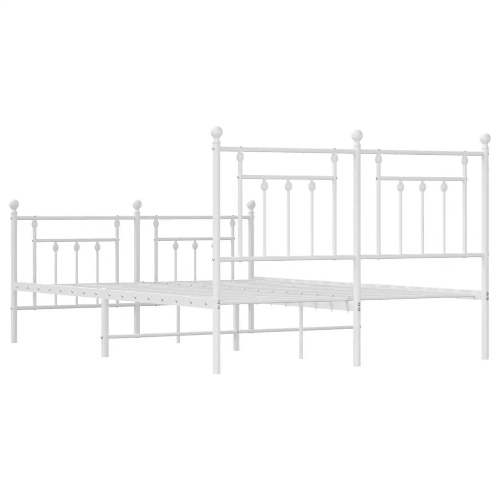 Giroletto con Testiera e Pediera-Struttura Letto Metallo Bianco 140x200 cm 844731