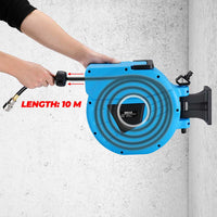 Avvolgitubo Aria Compressa ABS Tubo pvc 10mt Attacco 1/4 Riavvolgimento automatico