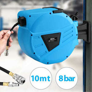 Avvolgitubo Aria Compressa ABS Tubo pvc 10mt Attacco 1/4 Riavvolgimento automatico