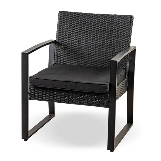 Salottino Da Esterno Set Bistrot Poltrone E Tavolino Elegante Telaio In Acciaio Tavolo Salotto Con Piano In Vetro Temperato Con 2 Sedie Con Comodi Cuscini Terrazzo Balcone Giardino Rivestimento Rattan