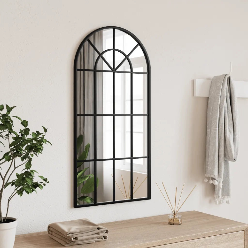 Specchio da Parete | Specchio decorativo Nero 40x80 cm Arco in Ferro