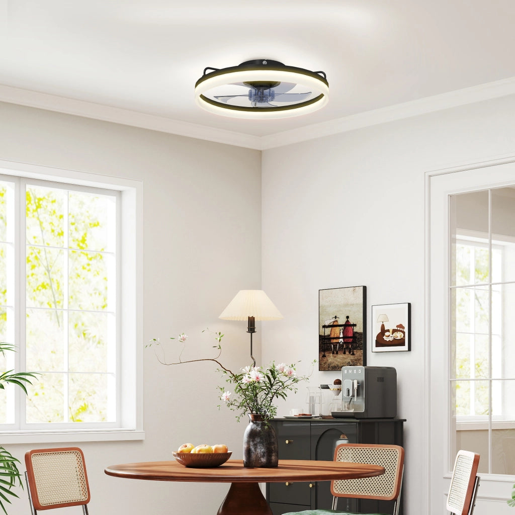 Ventilatore da Soffitto con Luce LED e Telecomando ¨C zephmum ¨C 50 cm, 3 Colori, 6 Velocit¨¤, Timer