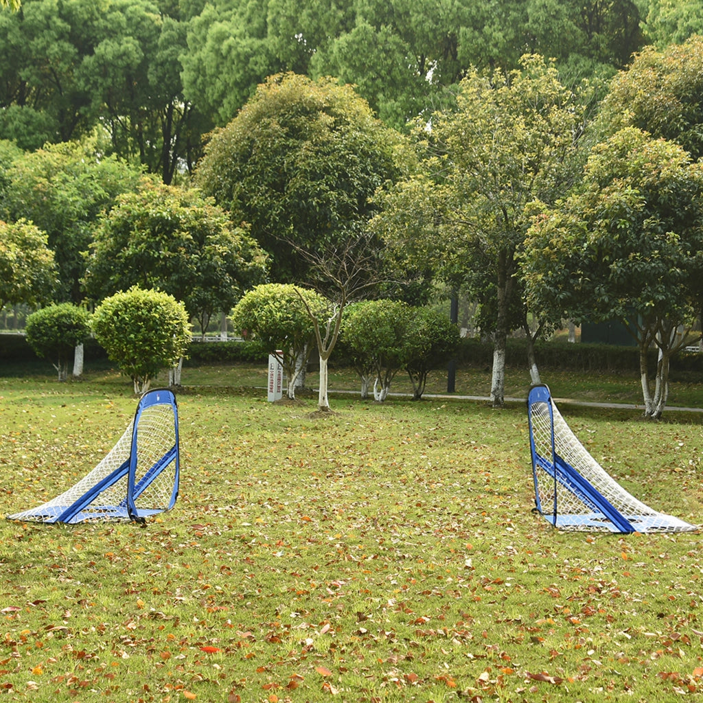 Porte da Calcio Pieghevoli ¨C Xylo ¨C Set 2 Pezzi con Borsa, Blu, 123x80x80cm