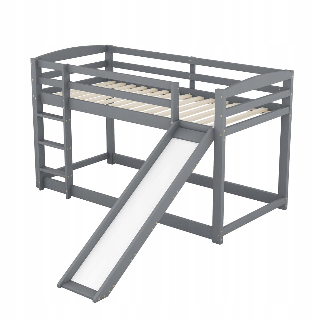 Letto a castello con scivolo - Xylo - 90x200 - Grigio