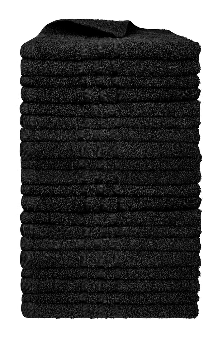Set 20 Teli 50x90Cm Asciugamani Neri Professionali Parrucchiera Salviette Telo Nero Con Tintura Indanthrene 380Gr