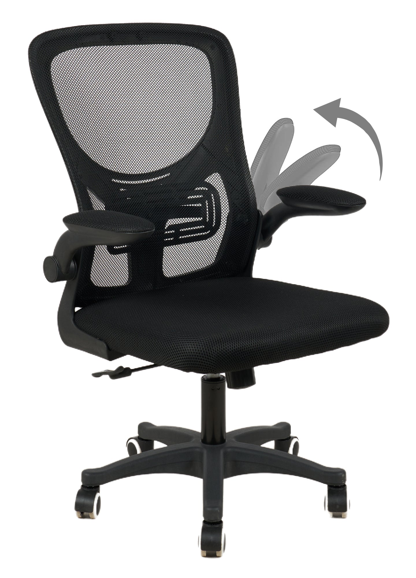 Sedia Da Ufficio Con Supporto Lombare, Sedia Scrivania Ergonomica Braccioli Regolabili Altezza Regolabile Schienale In Rete Traspirante,Oscillante Con Ruote Girevoli Poggiatesta - Senza Poggiatesta