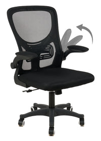 Sedia Da Ufficio Con Supporto Lombare, Sedia Scrivania Ergonomica Braccioli Regolabili Altezza Regolabile Schienale In Rete Traspirante,Oscillante Con Ruote Girevoli Poggiatesta - Senza Poggiatesta