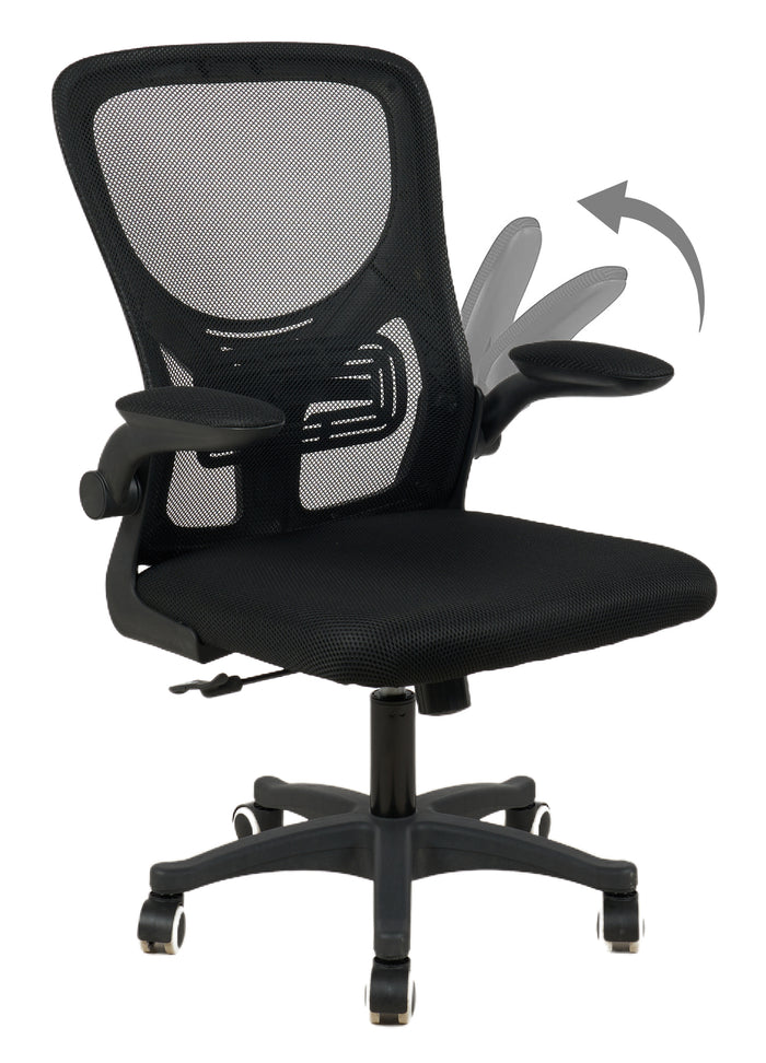 Sedia Da Ufficio Con Supporto Lombare, Sedia Scrivania Ergonomica Braccioli Regolabili Altezza Regolabile Schienale In Rete Traspirante,Oscillante Con Ruote Girevoli Poggiatesta - Senza Poggiatesta