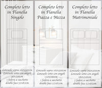 Completo Letto in Flanella Calda e Morbida Anti Pilling - Set Flanellato 3 Misure parure con Federe - Orsetto Tartan Grigio - 1 Piazza e mezza
